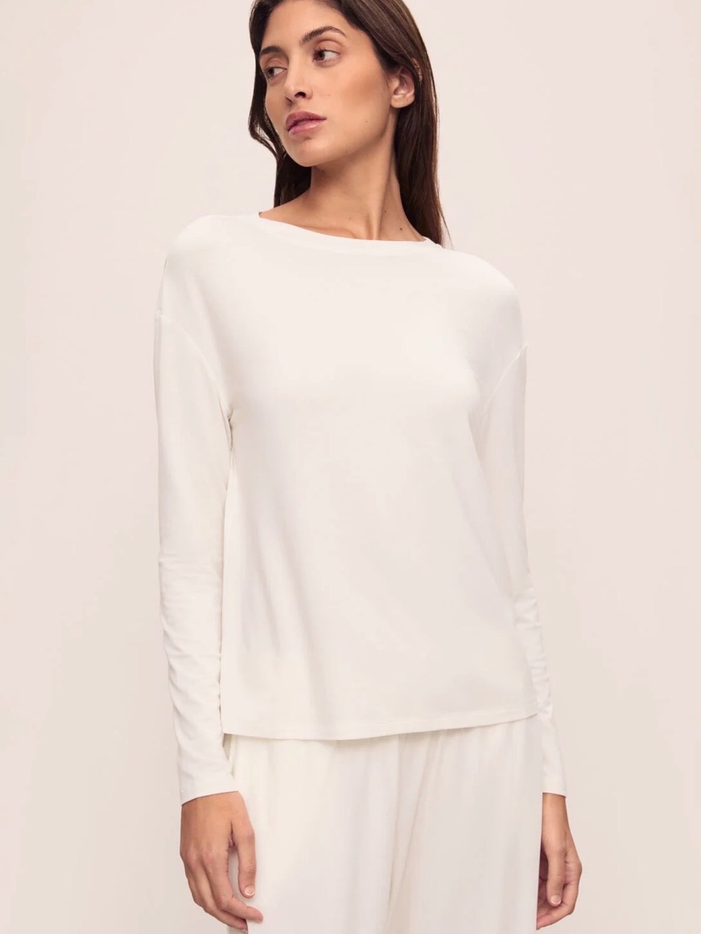 Gisele Modal Everyday Long Sleeve, White / Small